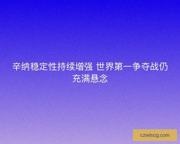 辛纳稳定性持续增强 世界第一争夺战仍充满悬念