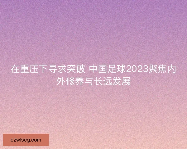 在重压下寻求突破 中国足球2023聚焦内外修养与长远发展 在重压下寻求突破 中国足球2023聚焦内外修养与长远发展