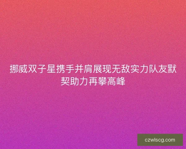 挪威双子星携手并肩展现无敌实力队友默契助力再攀高峰